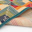 Tapis d'intérieur / extérieur bleu / rouge / orange tissé à la machine à motif géométrique Alkhoury-960421056