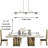 5 - Light Glass Linear Kitchen Island Pendant Light