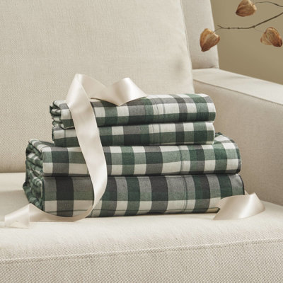 Double drap de flanelle 100% coton imprimé doux et confortable, toutes saisons, lavable à la machine, 4 pièces, pour un confort optimal