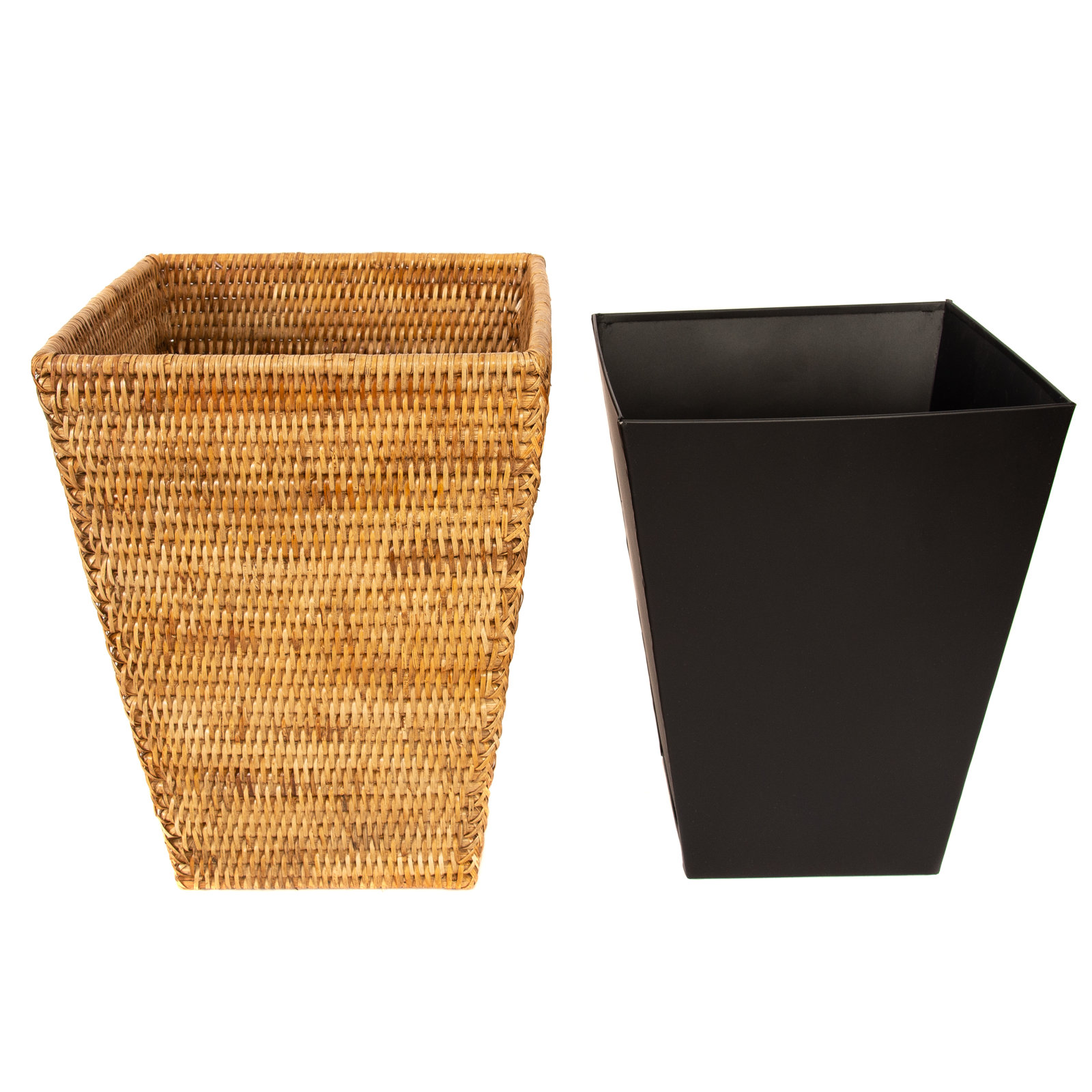 Rael Tapered 4 Gallon Waste Basket, Honey Brown
