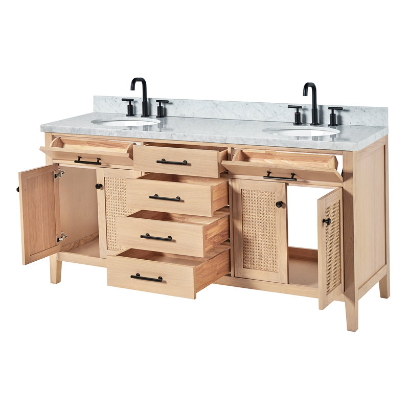 Meuble-lavabo double avec comptoir italien Broeder 73, Ovale
