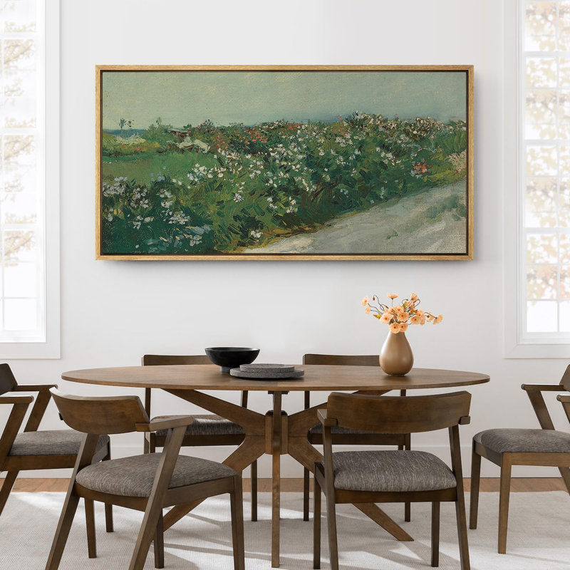 Paysage rustique en fleurs, H 30 po x l 60 po, Naturel