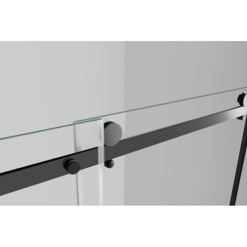 Frameless Sliding Shower Door 60" x 78", Matte Black, Reversible, 5/16" SGCC Tempered Clear Glass, Shatter-Resistant, Stainless Steel Hardware CONDRIS ELO