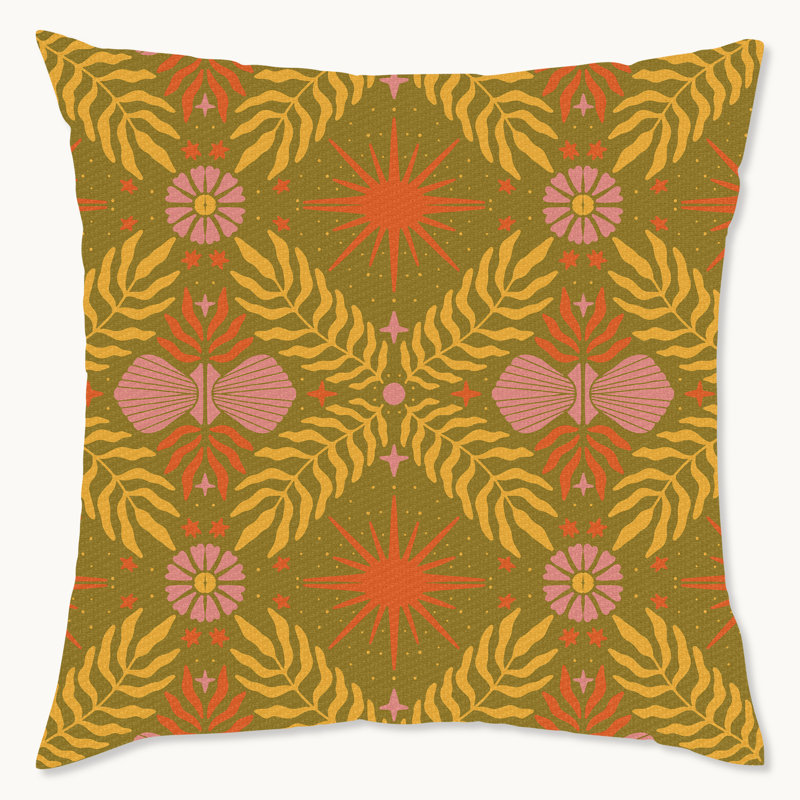 Housse de coussin floral en polyester