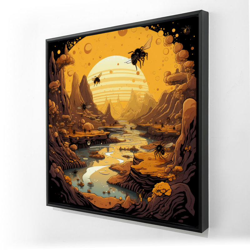 Hive mind - 24"x24" Framed canvas