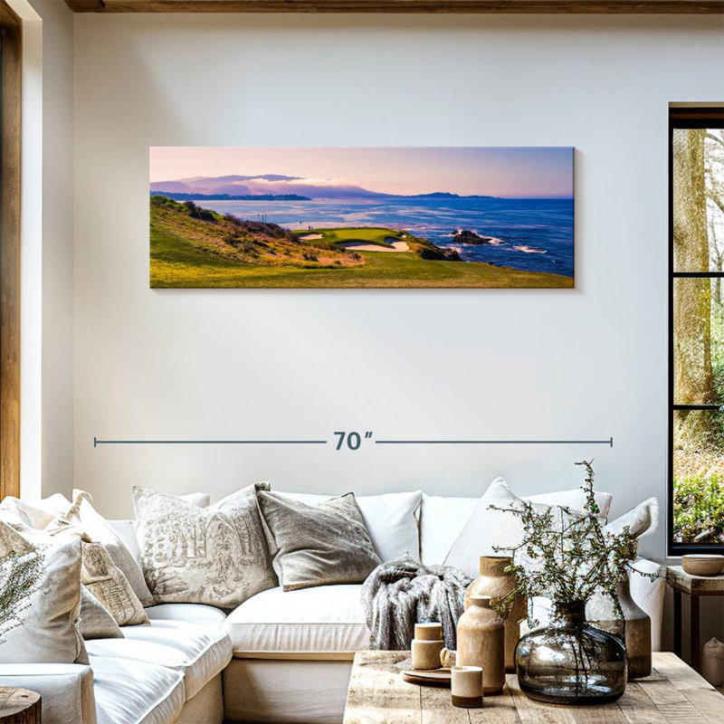 Plage de galets sur toile, H 18 po x l 54 po x P 1,25 po