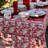 Square Christmas Tablecloth - Red And White Carmen -110189424