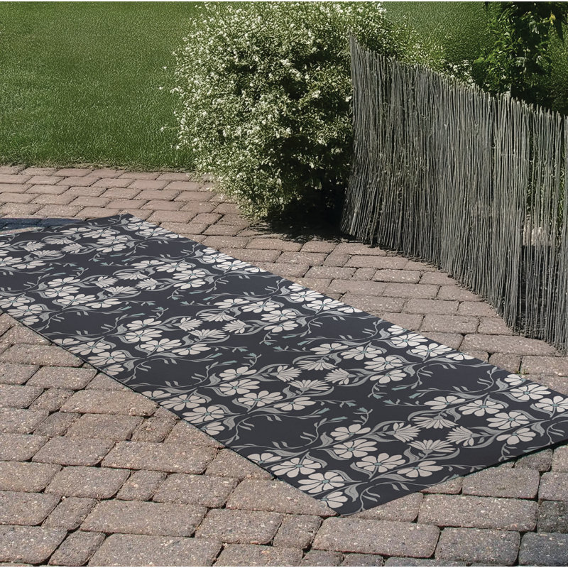 Tapis d'extérieur Groovy Flowers, Tapis de couloir 2 pi 6 po x 8 pi