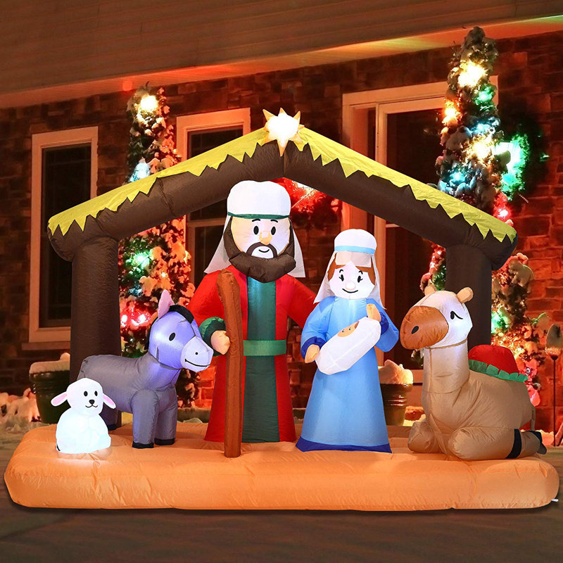 Crèche de noël gonflable pour la scène