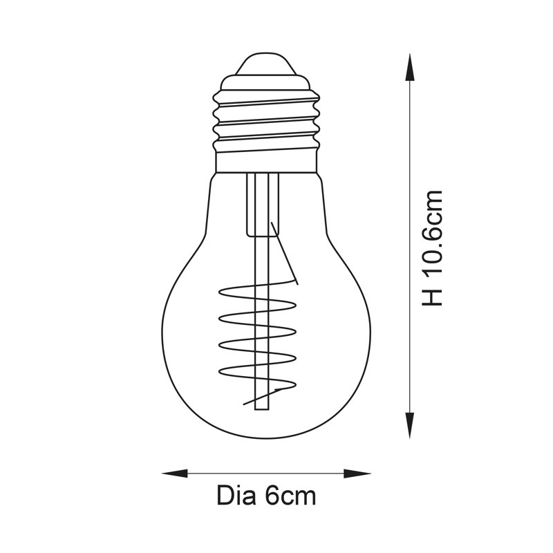 Angelisse 4W E27 ES A60 GLS LED Dimmable Bulb - 265lm 2200K Warm White