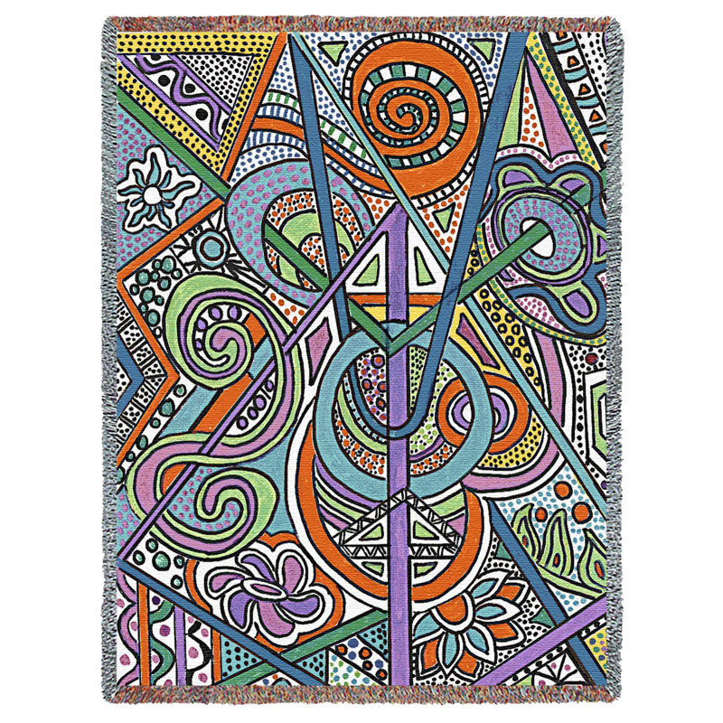 Pure Country Weavers Cathedral Blanket by Helen Kiebzak - Abstact Art - Gift Tapestry Throw Woven from Cotton - Made in The USA (72x54)