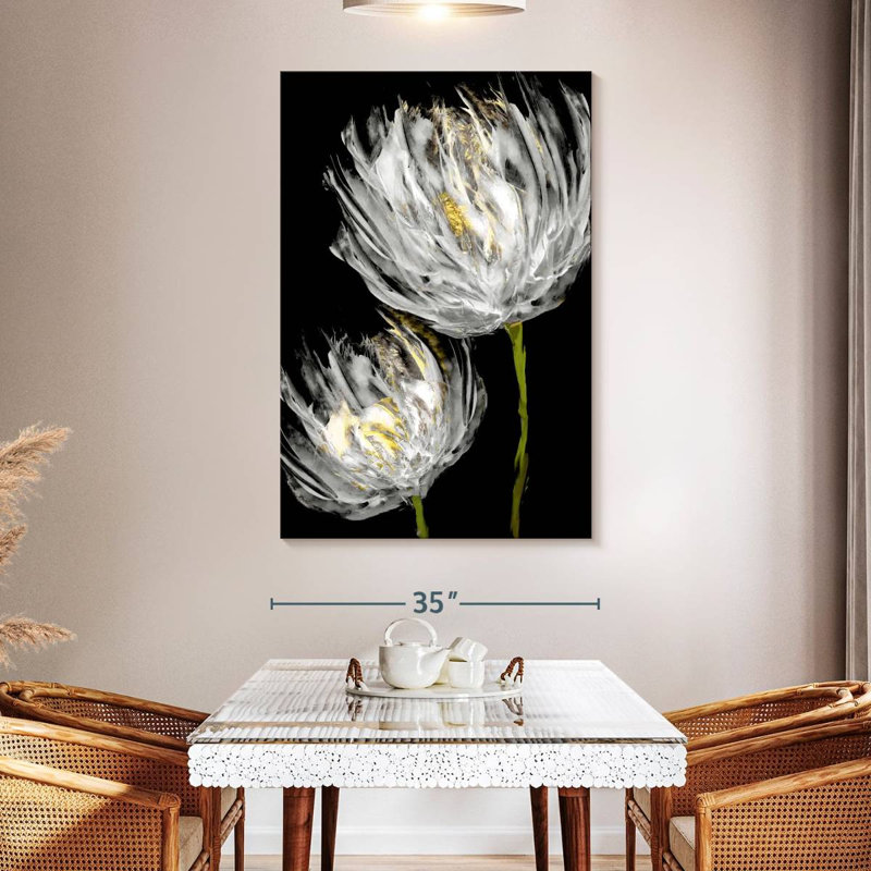 Harnek Tulips On Black II, 51" H x 34" W
