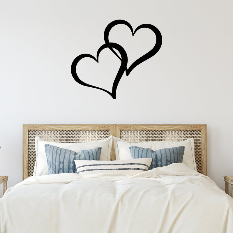 Metal Double Heart Love Sign, 10.4" H x 12" W x 0.1" D