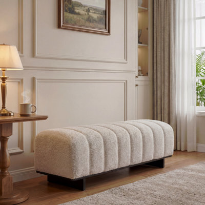 Banc de salle à manger intérieur rembourré avec des pieds robustes pour la salle à manger et le salon