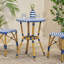 Patio Bistro Table with Rattan Top,Aluminum Frame