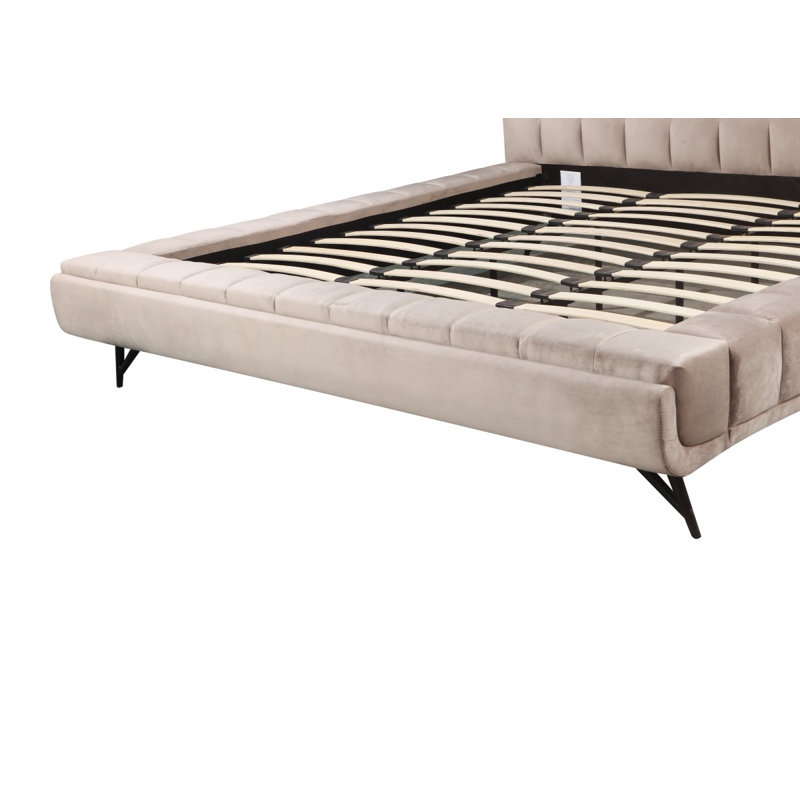 Très grand lit plateforme, beige, Beige, Grand