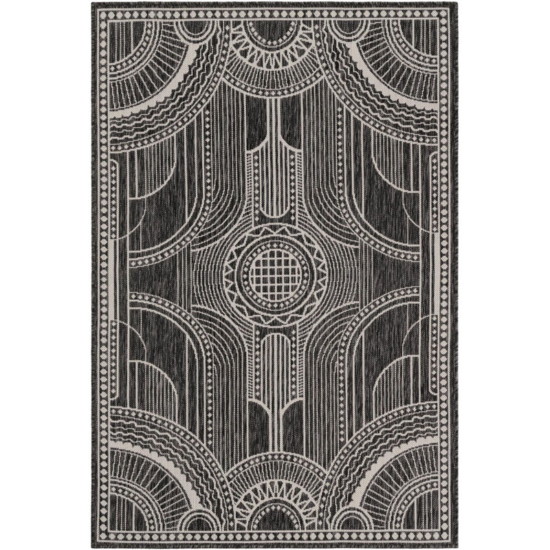 Tapis noir et blanc Aucun, Rectangle 4 pi 1 po x 6 pi 1 po