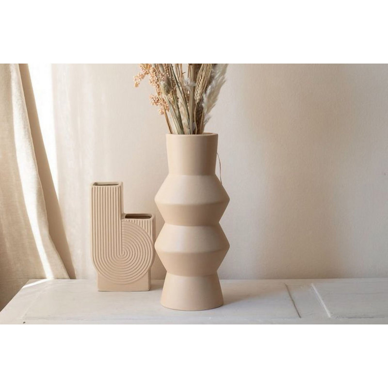 Cookinson Ceramic Table Vase, 29cm H x 11cm W x 11cm D, Cream