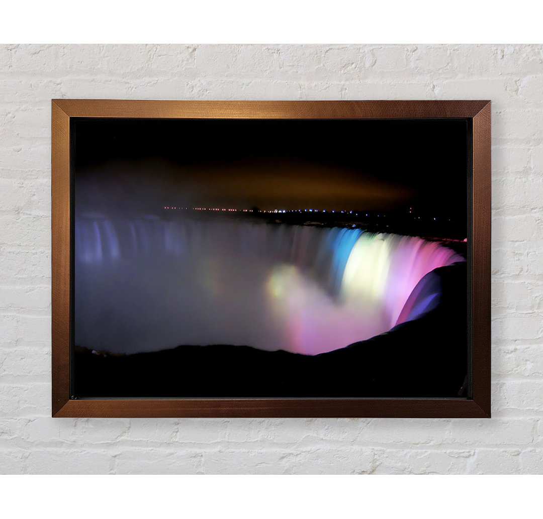 Victoria Falls Lichtshow Gerahmter Druck