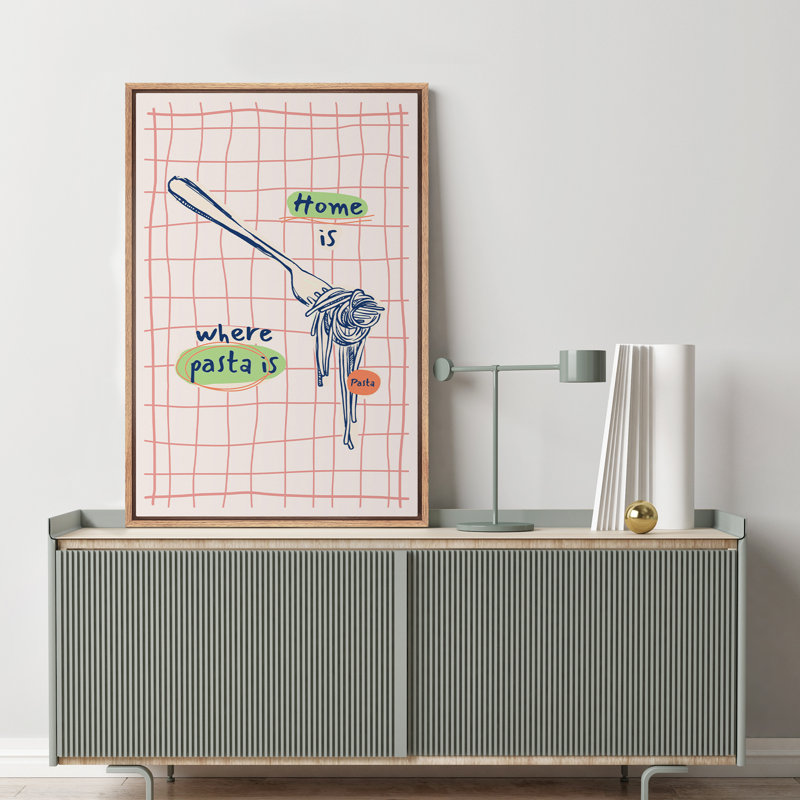 «Pink Pasta Club Kitchen Kitchen Kitchen Pasta Lover Pasta Lover», art mural, Naturel, H 36 po x l 24 po