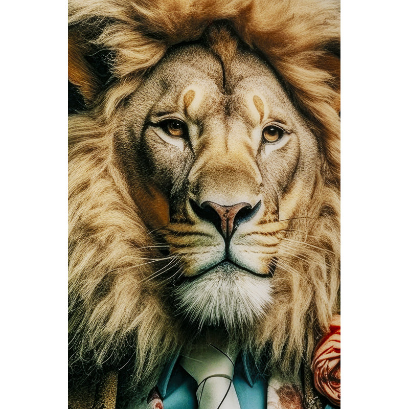 Mister Lion Print on Glass