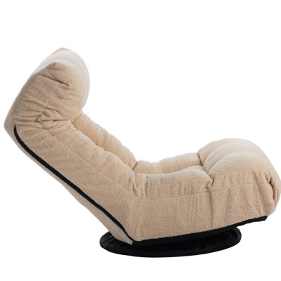 Fauteuil inclinable pour lire sur le balcon - réglable avec 3 dossiers et 14 appuis-tête, siège à ressorts intégré, dossier ergonomique confortable de style japonais à dossier simple, 360 degrés