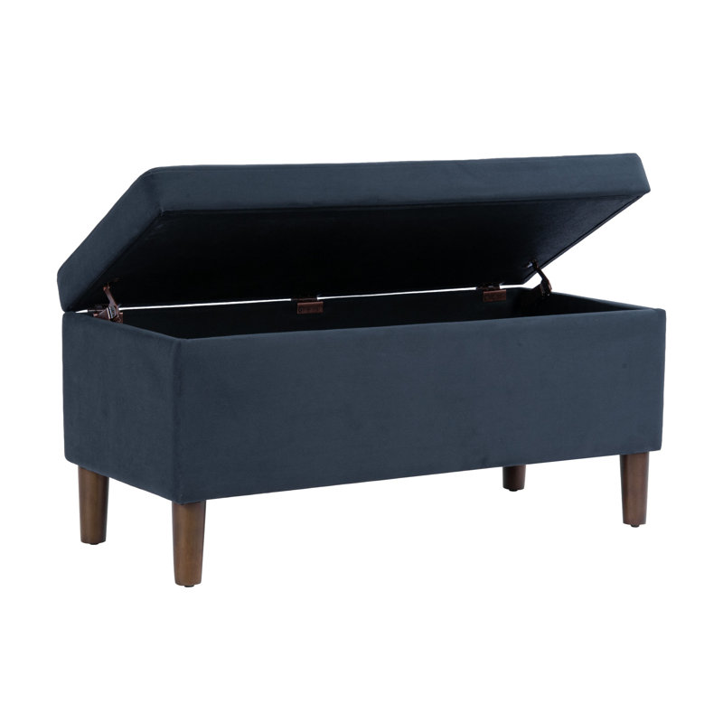 Banc de rangement rembourré Besart,  Blue Velvet