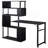 Home Office Computer Desk L-Shaped Corner Table, Rotating Computer Table With 5-Tier Bookshelf, Four Installation Methods, Lockable Casters