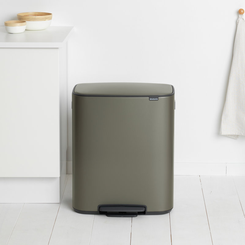 Brabantia Bo 30 Litre + 30 Litre Pedal Bin with Two Inner Buckets, Platinum