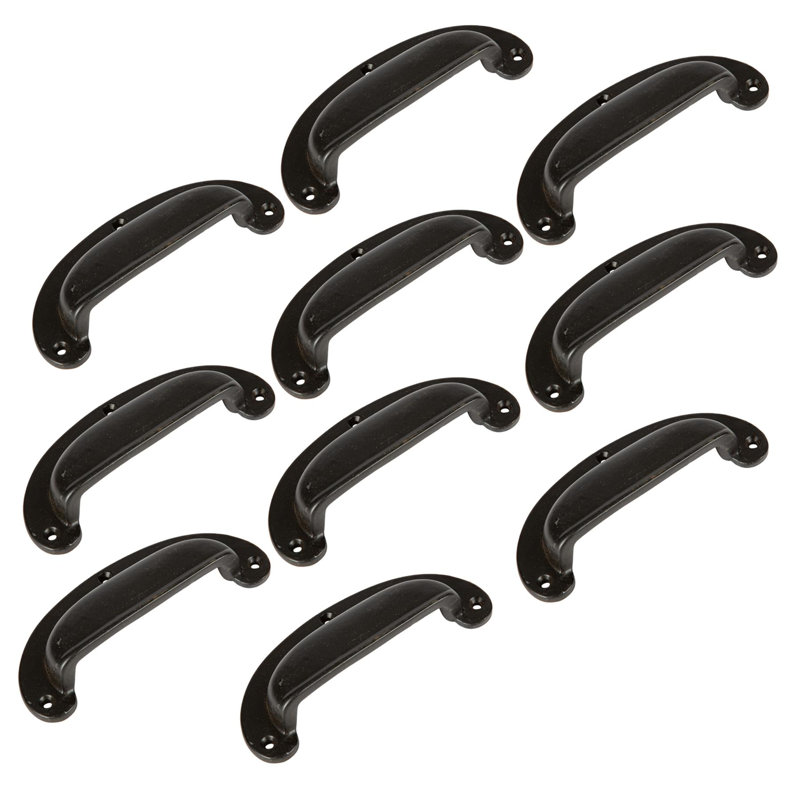 Hammer & Tongs - Wide Lipped Cabinet Cup Handle - W130mm x H50mm - Black