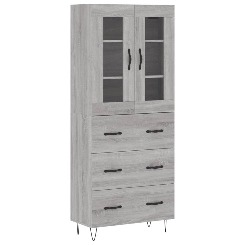 Tetteh 2 Door Manufactured Wood Wardrobe, Grey Sonoma