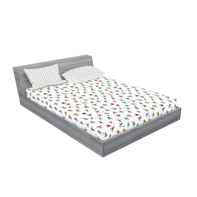 Multicolore drap-housse et coussin décoratif Ambesonne, Ensemble de draps pour très grand lit californien