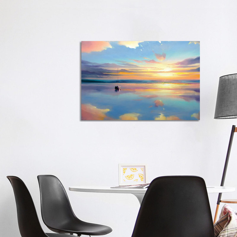 Où le ciel rencontre l'eau, Canevas, H 12 po x l 18 po x P 1,5 po
