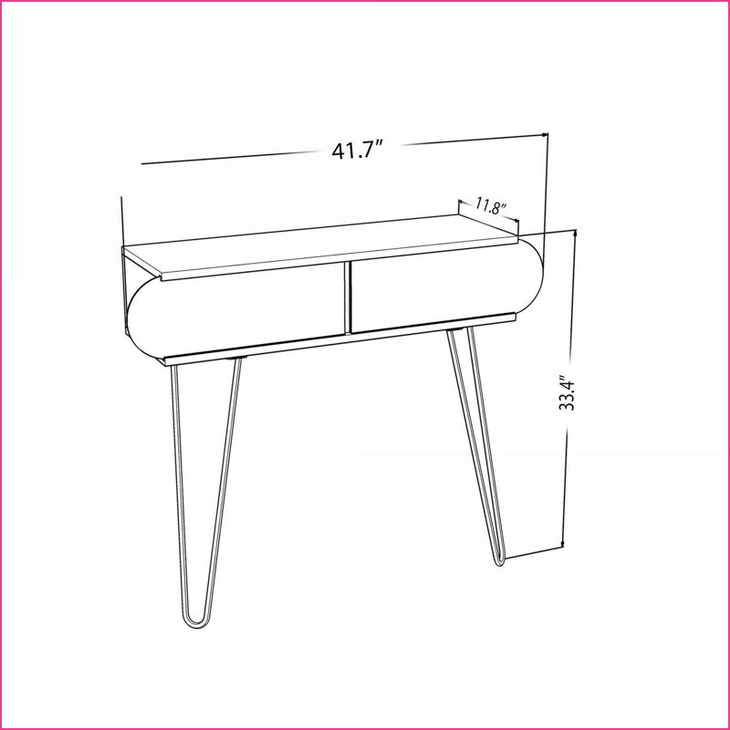 Consoles | Lora moderne à 2 niveaux avec pieds en métal | Bois de chêne clair clair