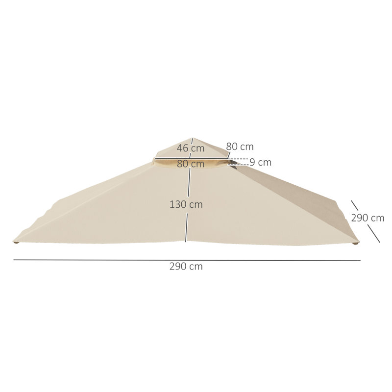 Outsunny Beige Polyester Roof for Gazebo