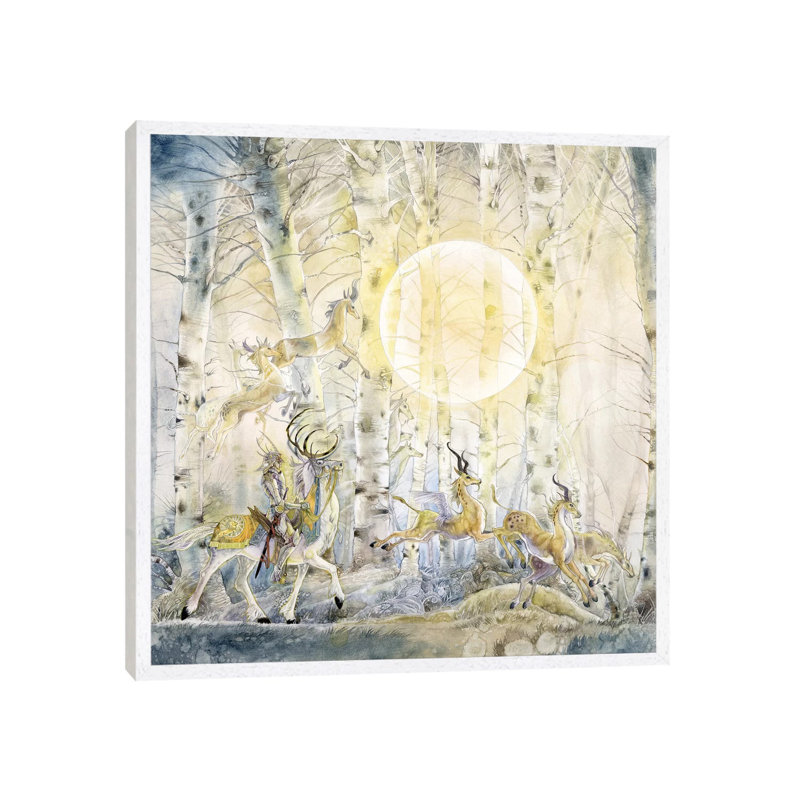 White Knight by Stephanie Law - Print on Canvas, White Framed, 93.98 cm H x 93.98 cm W