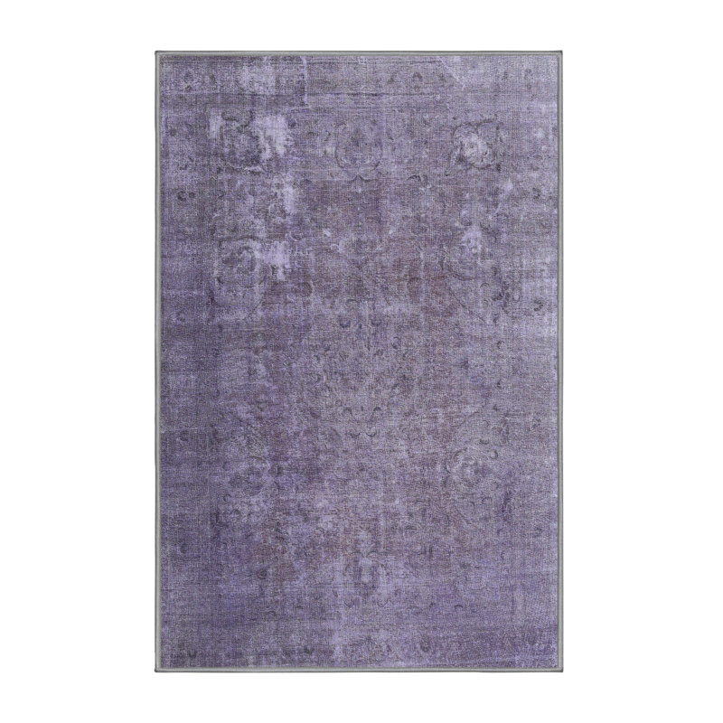 Tapis en violet/gris contemporain, Rectangle 5 pi x 7 pi