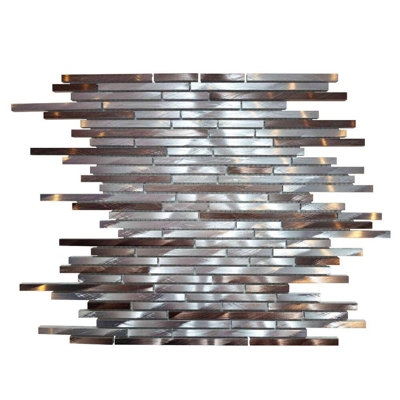 Carreau de mosaïque murale en métal 12 po x 12 po Mason