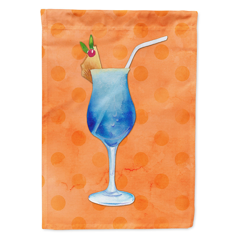 Drapeau de jardin en polyester 15 po x 11 po Theisen Summer Cocktail Polkadot, Orange