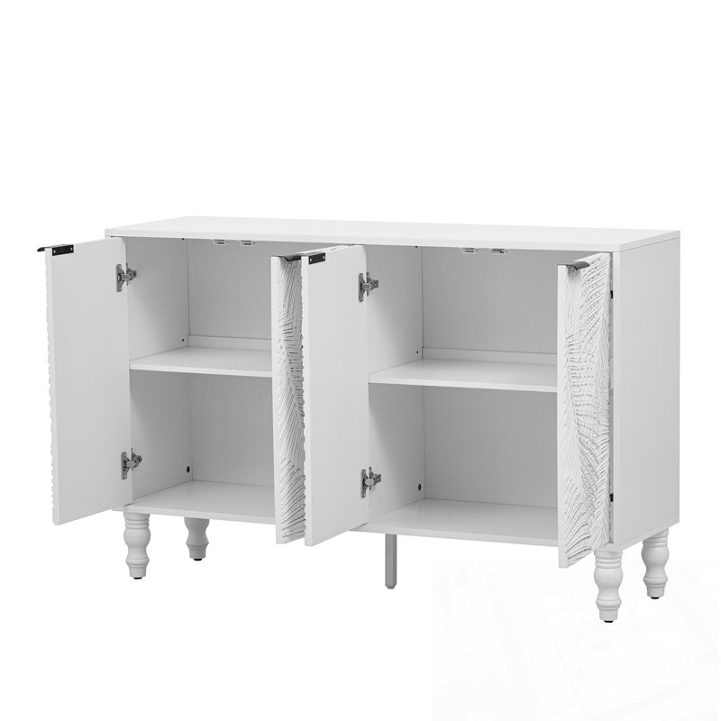 Meuble télé avec 2 espaces de rangement spacieux et pieds robustes