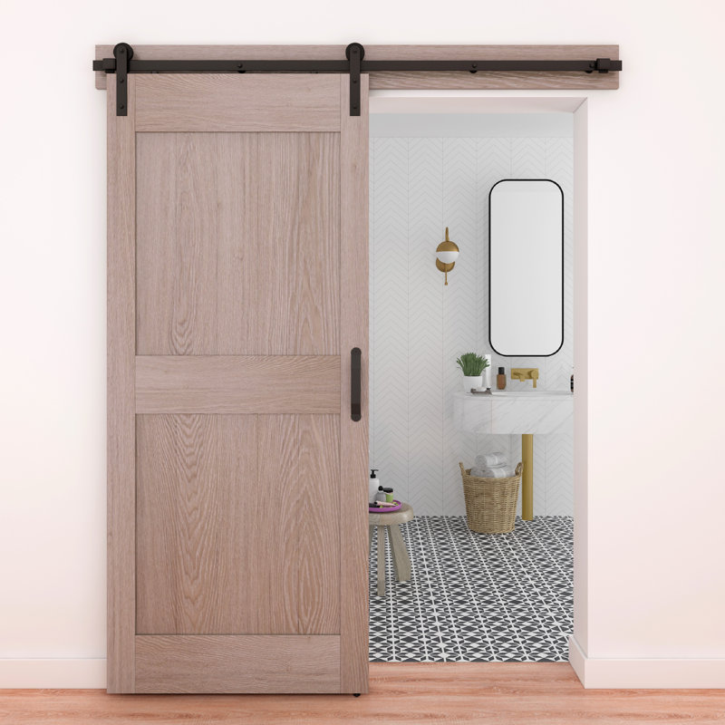 Matte Black 72-Inch Barn Door Hanger Kit with Screws