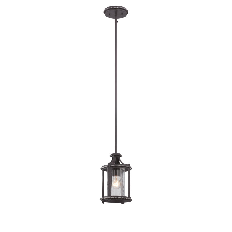 Luminaire suspendu cylindrique de style lanterne à 1 lumière Maltby