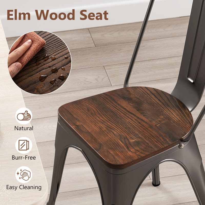 Metal Side Chair in Brown