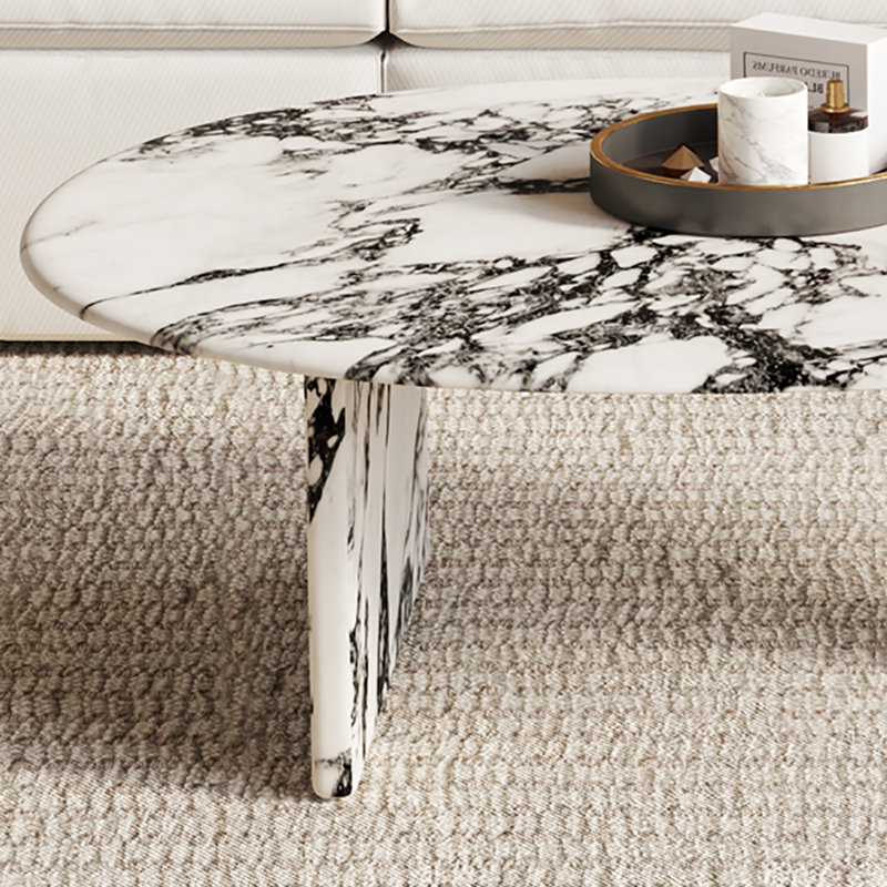 Zarella Marble Top Single Coffee Table, 13.77" H x 47.24" L x 31.49" W