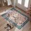 Tapis d'intérieur rose / bleu rétro lavable à la machine avec envers antidérapant-916090368