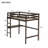 Twin High Loft Bed, Rubber Wood Loft Bed with Safety Guardrail, built-in desk, ladder,Espresso-1925123976