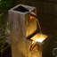 Fontaine en cascade texturée en bois 34 "pour l'intérieur et l'extérieur