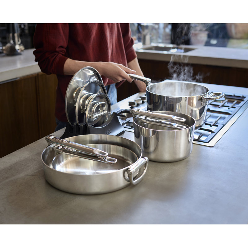 Batterie de cuisine en acier inoxydable avec poignées pliantes 8 pièces Joseph