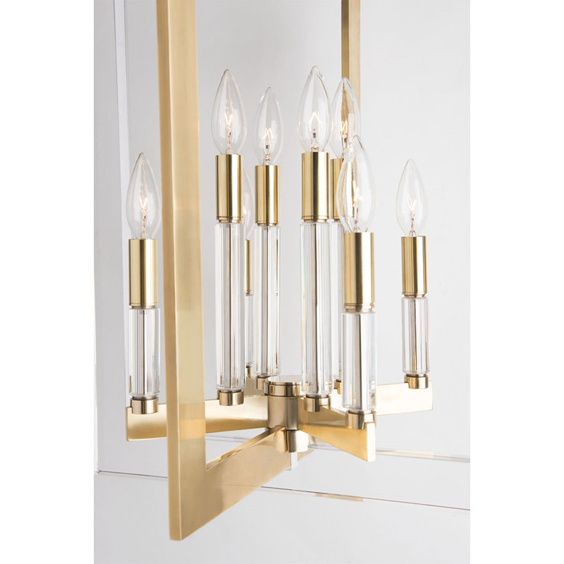 Wellington 8 - Light Chandelier, Aged Brass, 26.5" H x 17.5" W x 17.5" D