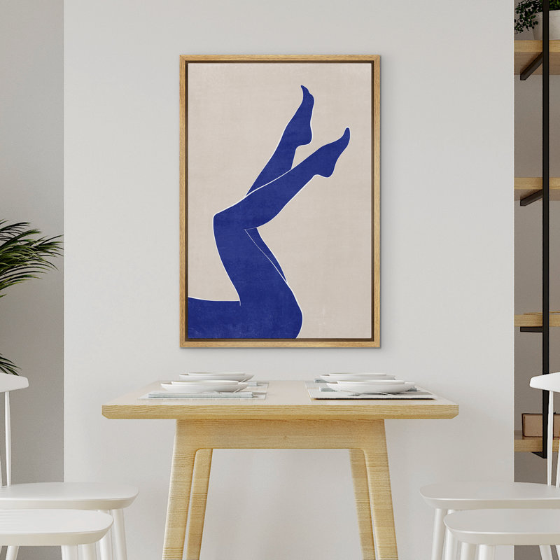 «Legs Blue Simple Minimalist», impression encadrée de décorations murales pour chambre à coucher, Naturel, H 36 po x l 24 po